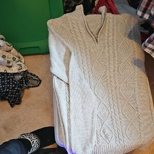 Grey Cable Knit Sweater